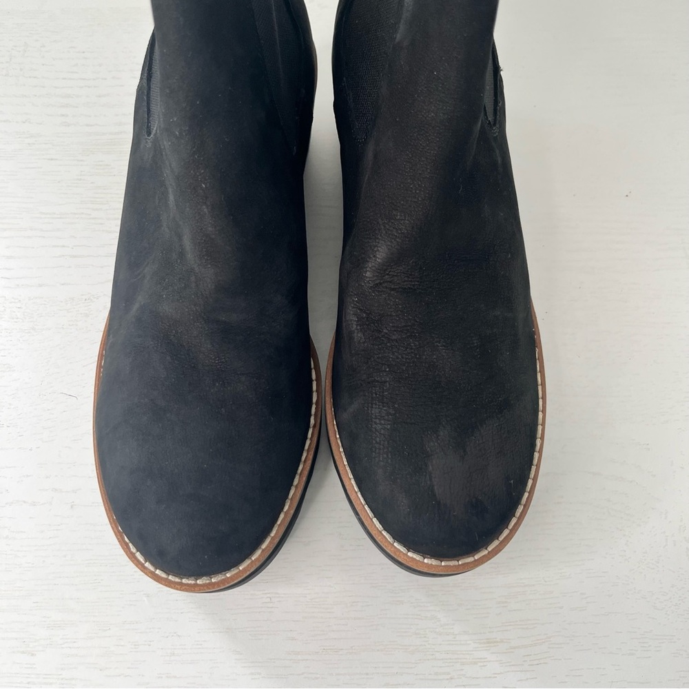 Eileen Fisher Black Lilou Nubuck and Recycled Stretch Knit Bootie Women's Size 7 - Picture 8 of 8